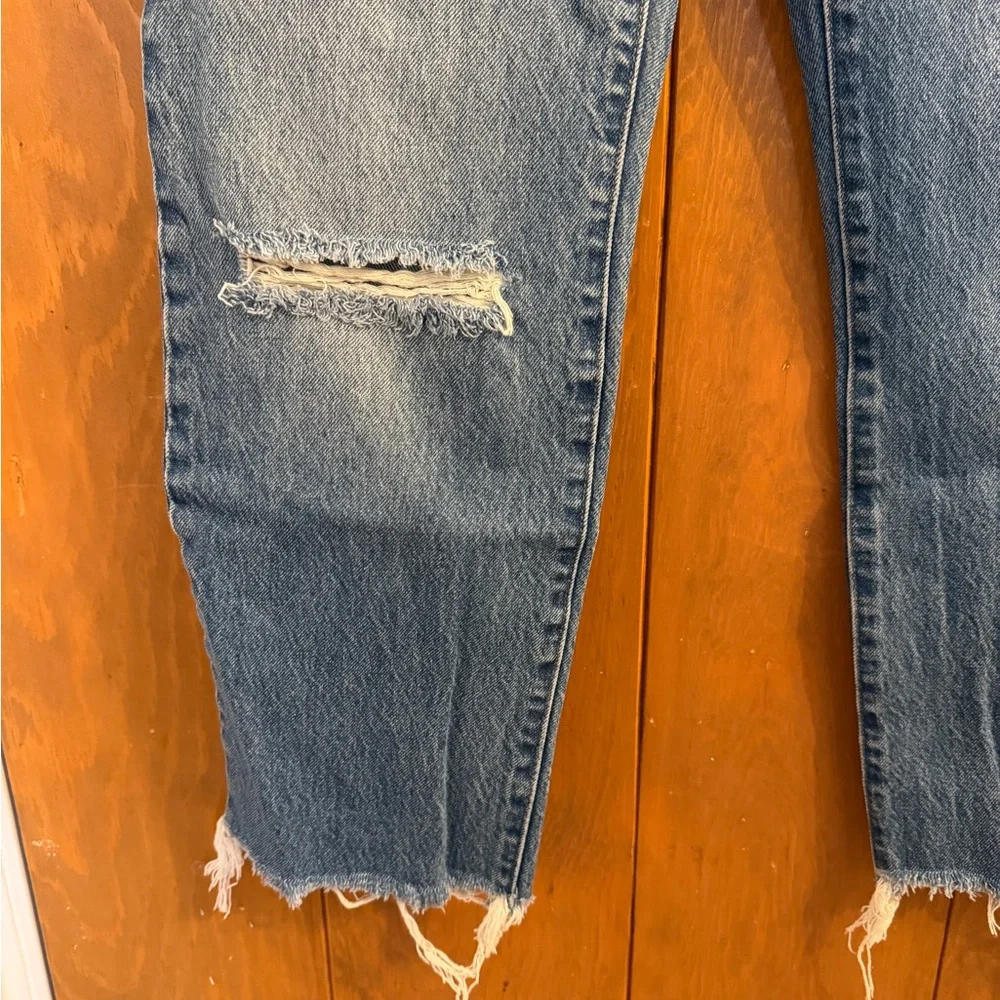 Madewell Slim Demi-Boot Jeans size 28 Raw Hem Distressed - Picture 11 of 16